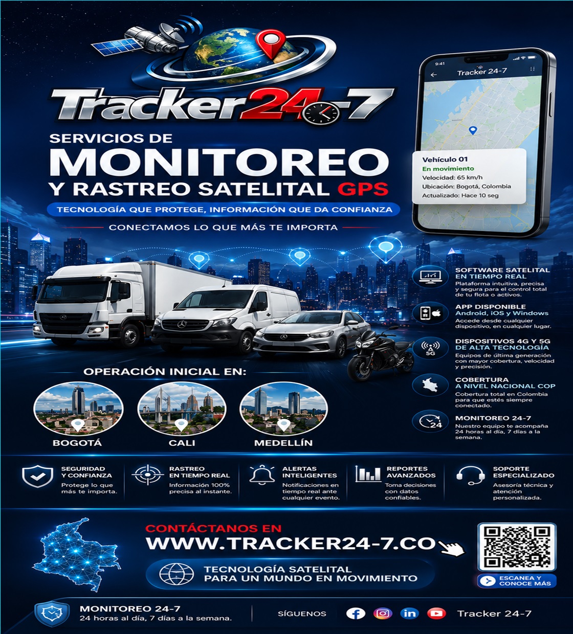 Centro de monitoreo satelital propio de Tracker 24-7